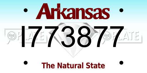 I773877 Arkansas License Plate