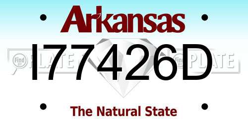 I77426D Arkansas License Plate