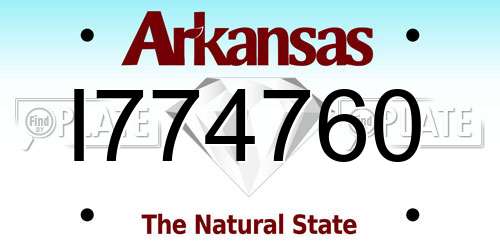 I774760 Arkansas License Plate