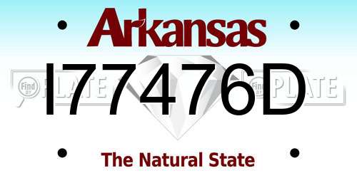 I77476D Arkansas License Plate