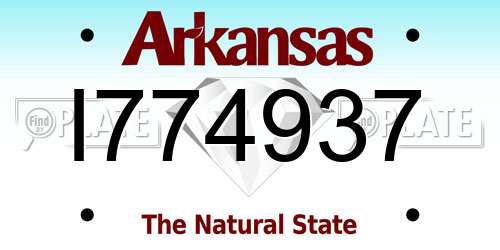 I774937 Arkansas License Plate