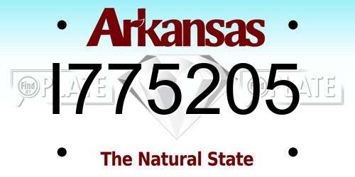 I775205 Arkansas License Plate