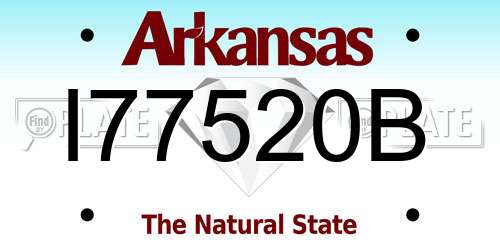 I77520B Arkansas License Plate