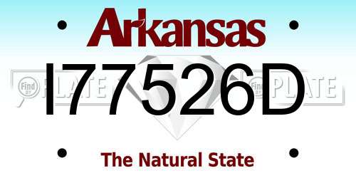 I77526D Arkansas License Plate