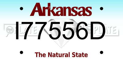 I77556D Arkansas License Plate