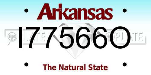 I77566O Arkansas License Plate
