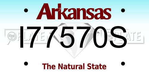 I77570S Arkansas License Plate