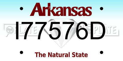 I77576D Arkansas License Plate