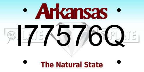 I77576Q Arkansas License Plate
