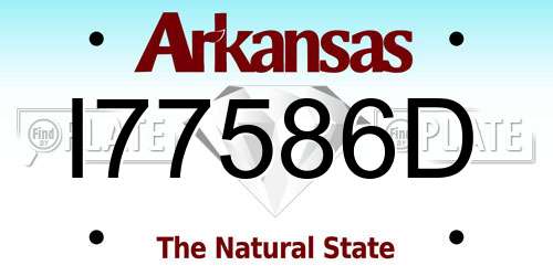 I77586D Arkansas License Plate