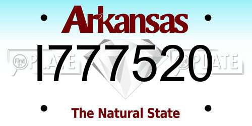 I777520 Arkansas License Plate