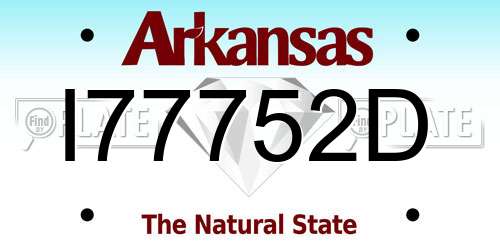 I77752D Arkansas License Plate
