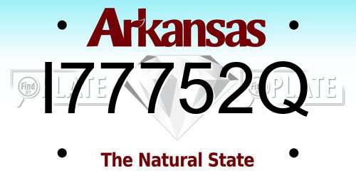 I77752Q Arkansas License Plate