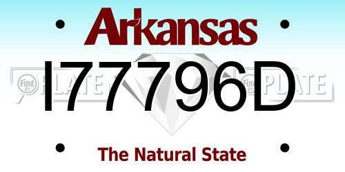 I77796D Arkansas License Plate