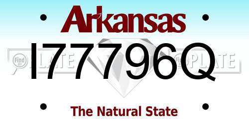 I77796Q Arkansas License Plate