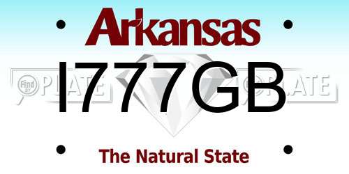 I777GB Arkansas License Plate