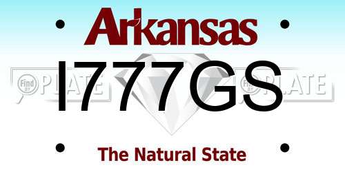 I777GS Arkansas License Plate