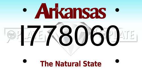 I778060 Arkansas License Plate
