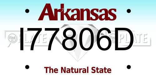 I77806D Arkansas License Plate
