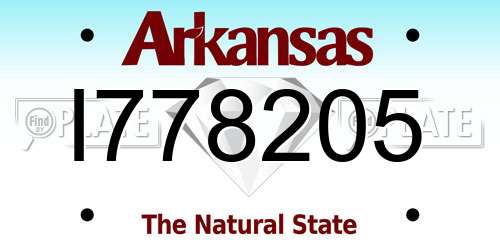 I778205 Arkansas License Plate