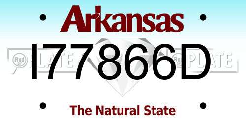 I77866D Arkansas License Plate