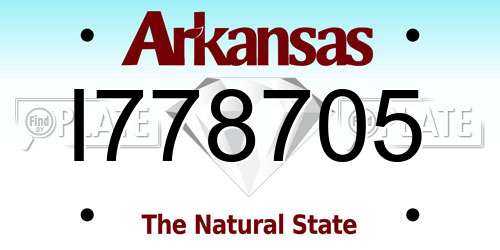 I778705 Arkansas License Plate
