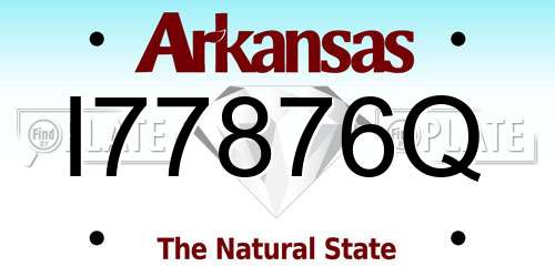 I77876Q Arkansas License Plate