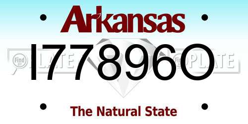 I77896O Arkansas License Plate