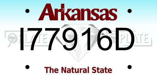 I77916D Arkansas License Plate