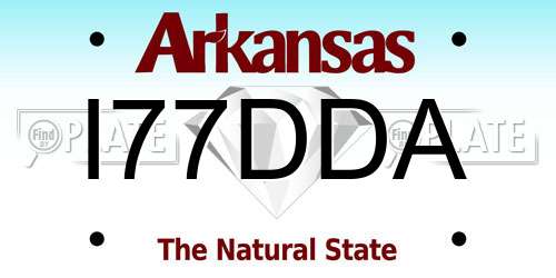 I77DDA Arkansas License Plate