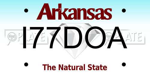 I77DOA Arkansas License Plate