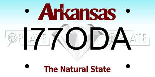 I77ODA Arkansas License Plate