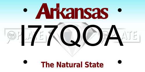 I77QOA Arkansas License Plate