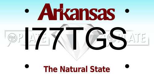 I77TGS Arkansas License Plate