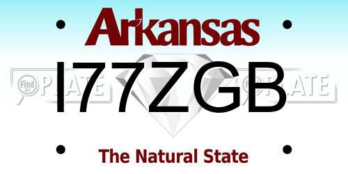 I77ZGB Arkansas License Plate