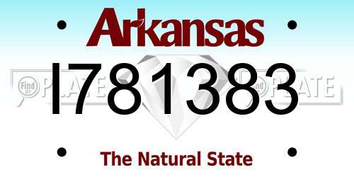 I781383 Arkansas License Plate