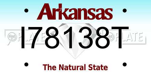 I78138T Arkansas License Plate