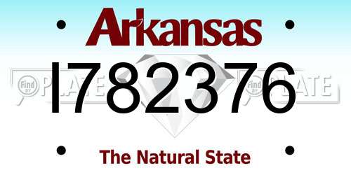 I782376 Arkansas License Plate