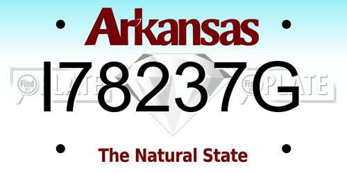 I78237G Arkansas License Plate