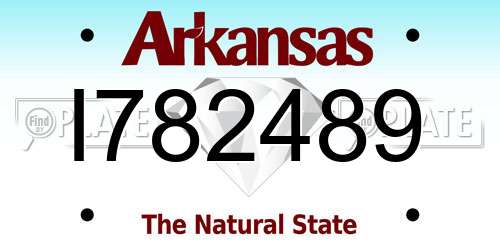 I782489 Arkansas License Plate