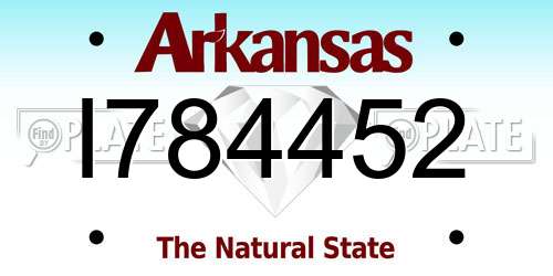 I784452 Arkansas License Plate