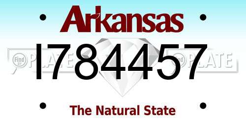 I784457 Arkansas License Plate
