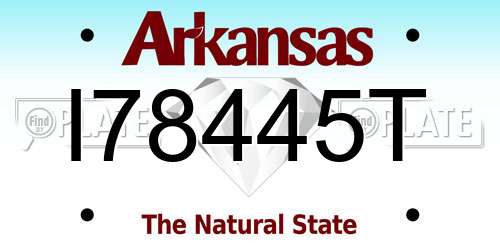 I78445T Arkansas License Plate