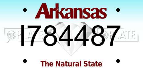 I784487 Arkansas License Plate