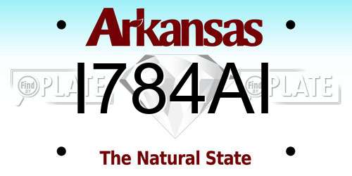 I784AI Arkansas License Plate