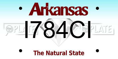 I784CI Arkansas License Plate