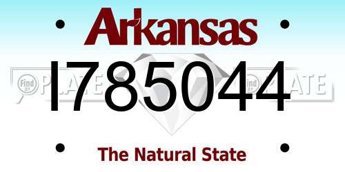 I785044 Arkansas License Plate