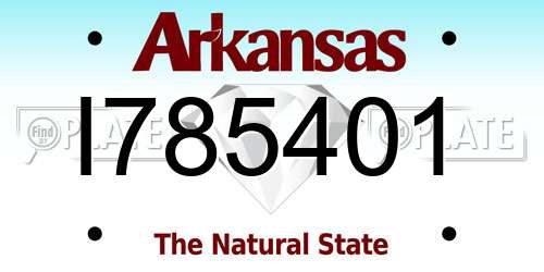 I785401 Arkansas License Plate