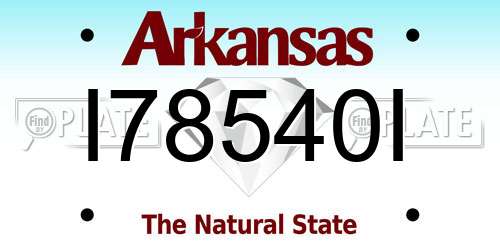 I78540I Arkansas License Plate