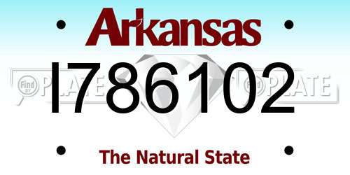 I786102 Arkansas License Plate